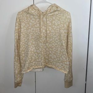 Forever 21 Cheetah Print Cropped Hoodie